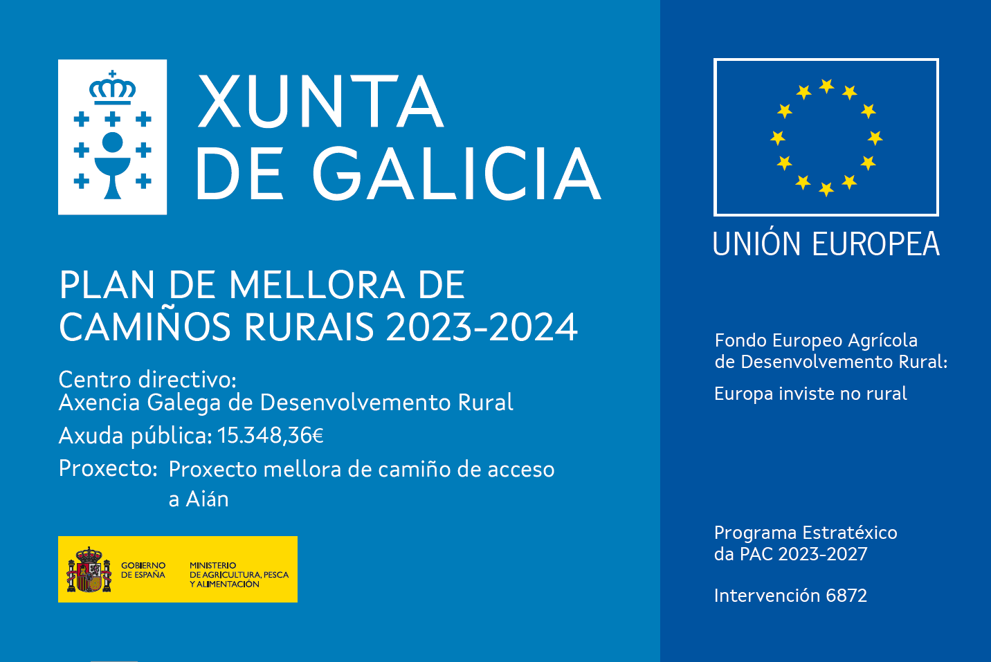 Cartel Mellora de camio de acceso a Ain
